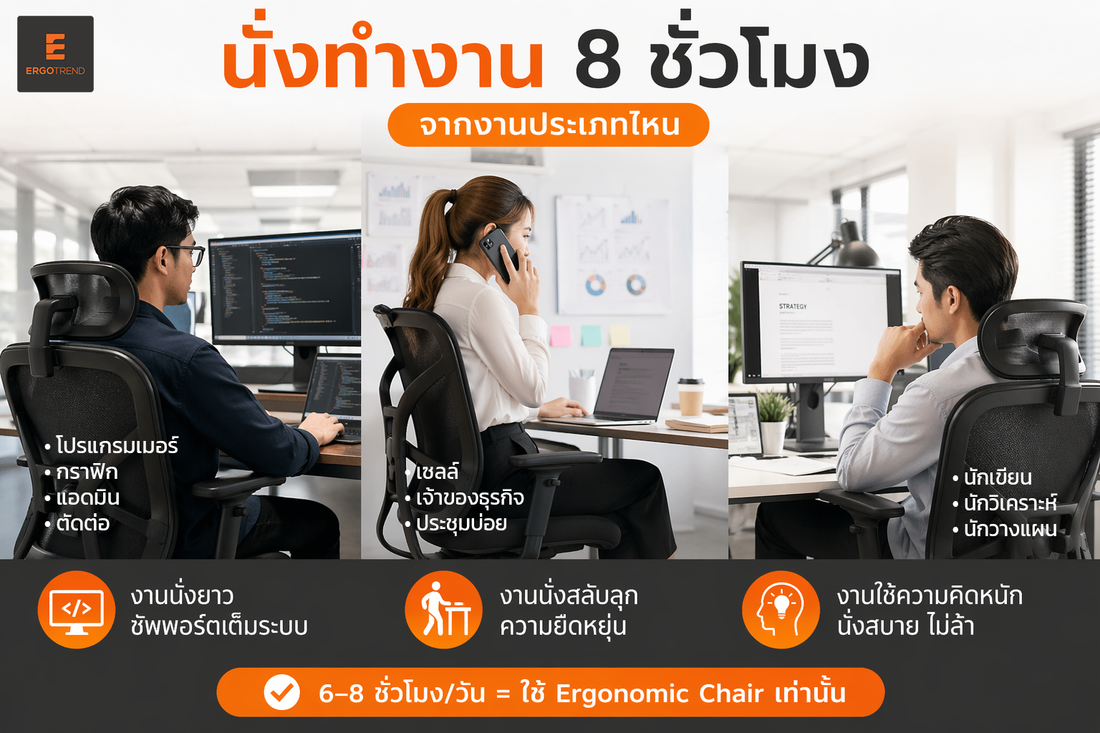 เก้าอี้ทำงาน 8 ชั่วโมง ควรต้องมีอะไรบ้าง ?