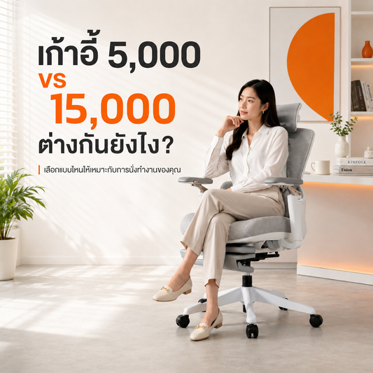 เก้าอี้ 5,000 vs 15,000 ต่างกันยังไง? เลือกแบบไหนให้เหมาะกับการนั่งทำงาน