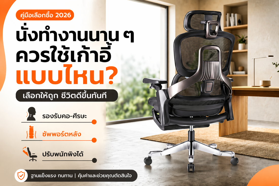 นั่งทำงานนาน ๆ ควรใช้เก้าอี้แบบไหน? เลือกให้ถูก ชีวิตดีขึ้นทันที