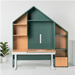 Castle Desk โต๊ะปรับระดับไฟฟ้าเด็ก ท๊อปไม้จริง European Beech