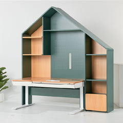 Castle Desk โต๊ะปรับระดับไฟฟ้าเด็ก ท๊อปไม้จริง European Beech