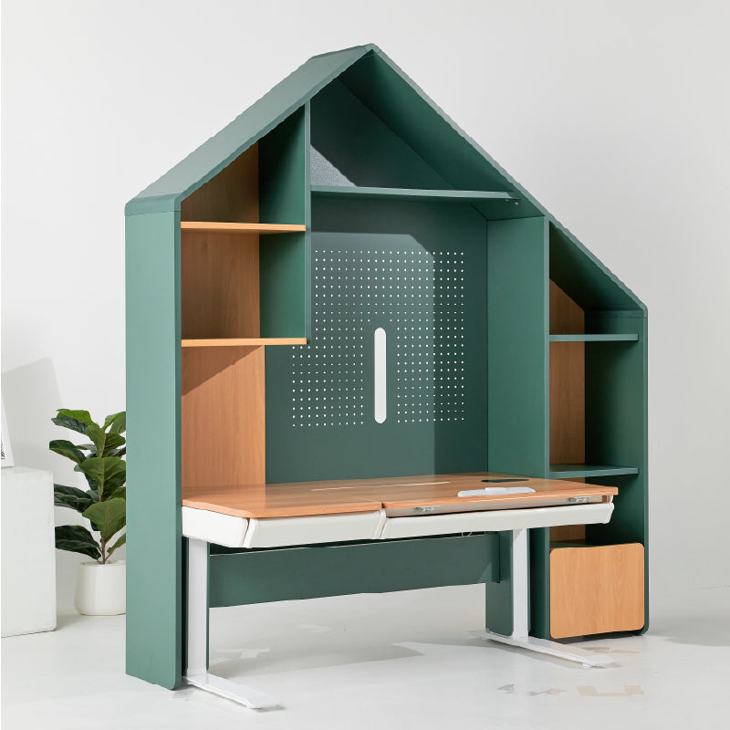 Castle Desk โต๊ะปรับระดับไฟฟ้าเด็ก ท๊อปไม้จริง European Beech
