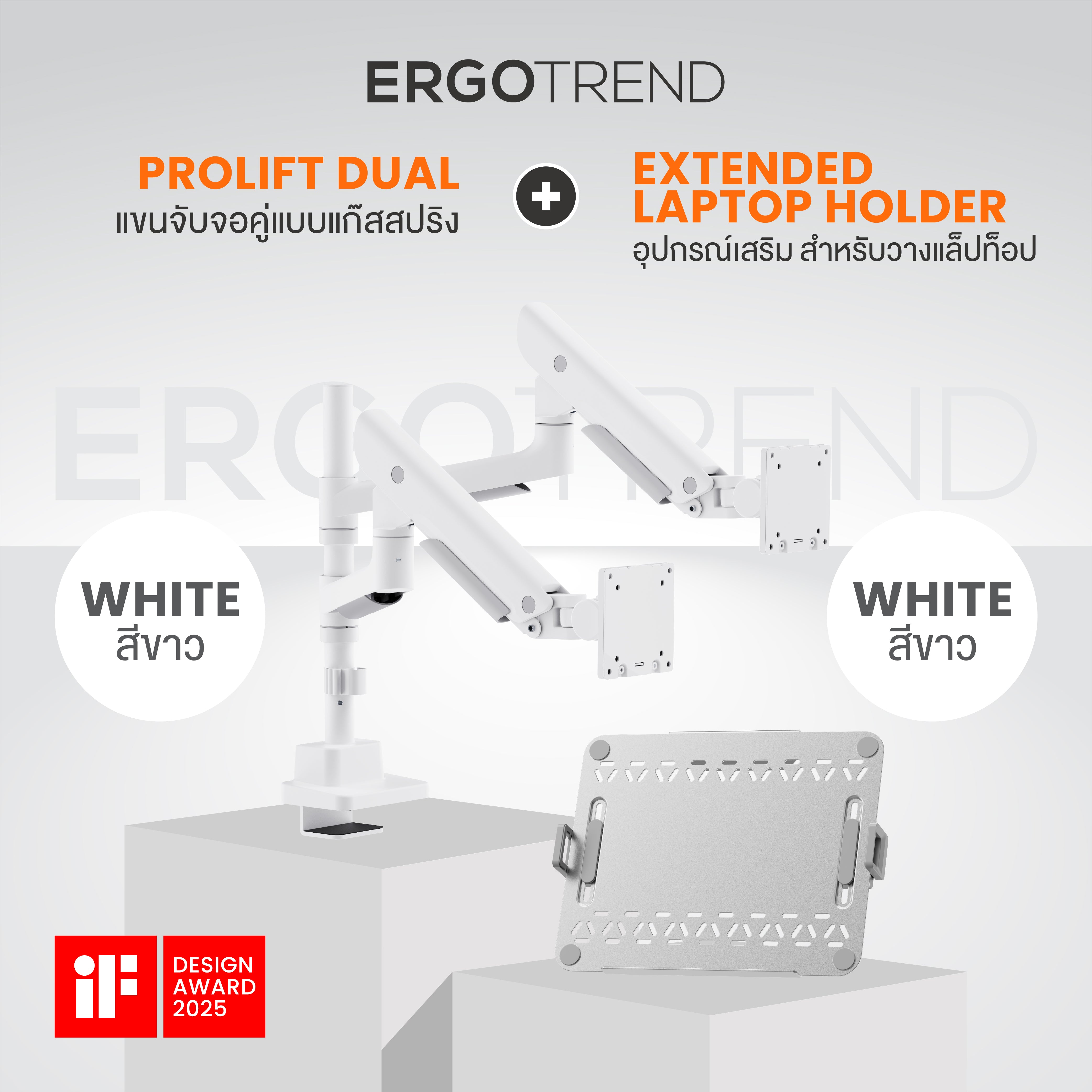 Prolift dual monitor arm แขนจับจอแบบ 2 แขน