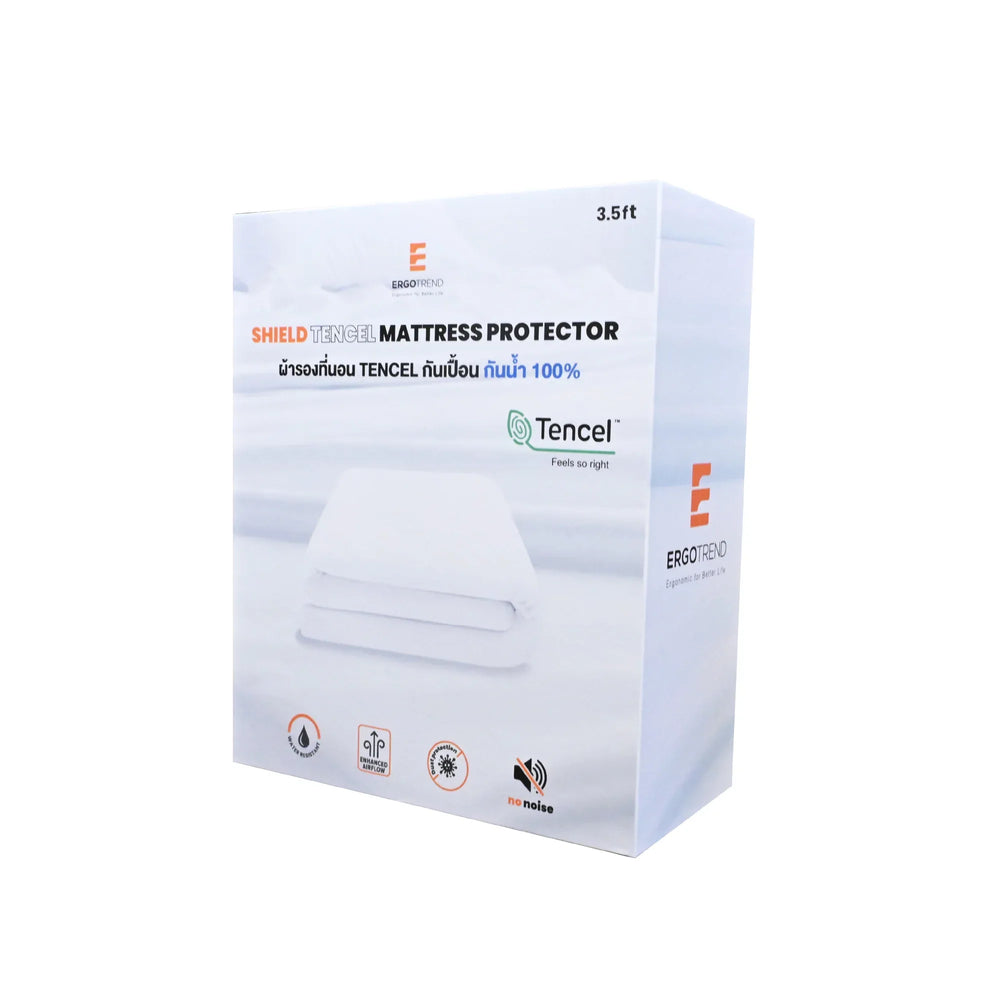Shield ผ้ารองกันเปื้อน ผ้ารองที่นอน กันน้ำ100% ผ้าพรีเมียมTencel ป้องกันไรฝุ่นและอาการแพ้ - Ergotrend