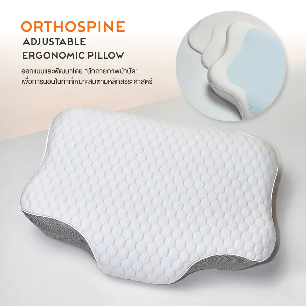 ORTHOSPINE ADJUSTABLE ERGONOMIC PILLOW หมอนเพื่อสุขภาพปรับระดับสูงต่ำ รุ่นออร์โธสไปน์ - Ergotrend