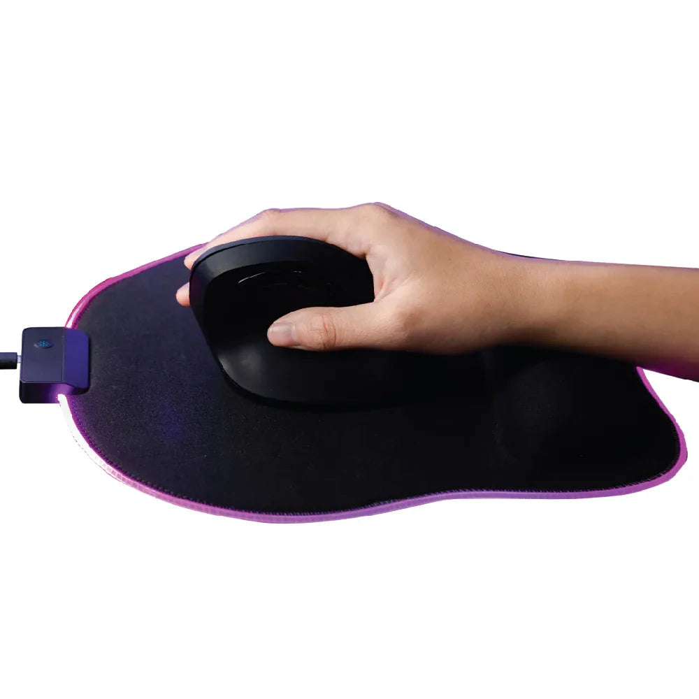RGB Mouse Pad (แผ่นรองเมาส์พร้อมไฟอาร์จีบีและที่พักข้อมือเพื่อสุขภาพ) - Ergotrend
