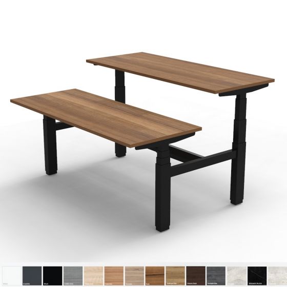 Ergotrend โต๊ะเพื่อสุขภาพเออร์โกเทรน Sit 2 Stand GEN3 Black Leg workstation 2 seat  (Premium dual motor) 