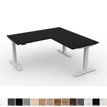 Ergotrend โต๊ะเพื่อสุขภาพเออร์โกเทรน Sit 2 Stand GEN3 (Triple Motor) ขาขาว L- shape 180x75-180x75 ไม้PB
